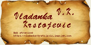 Vladanka Krstojević vizit kartica